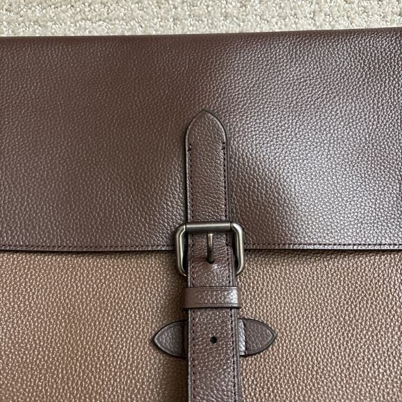 Coach Hudson Messenger In Colorblock Tobacco Mahagony Leather Bag Snap Belt - Picture 3 of 11